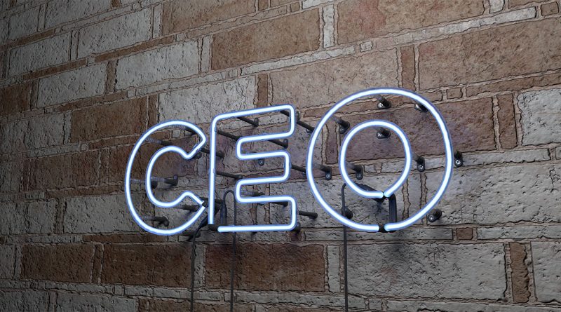 Glowing neon CEO sign to support Vanguard new CEO article