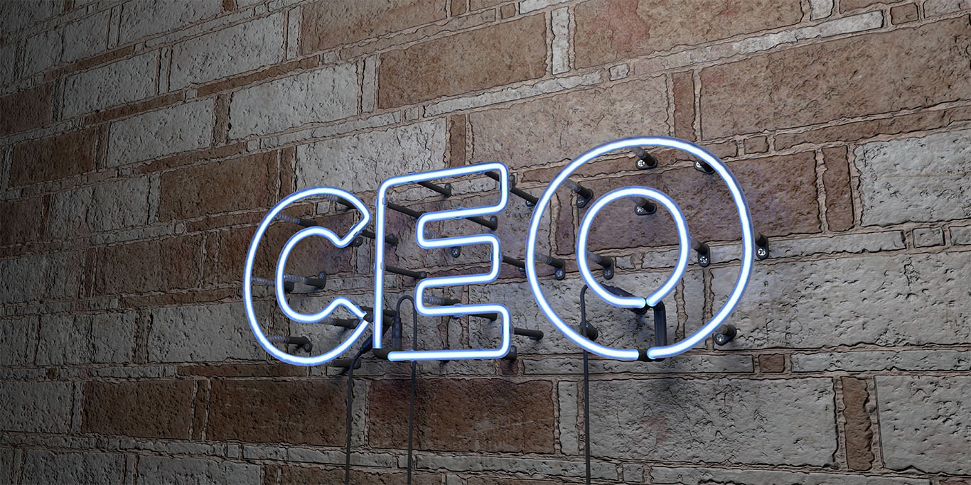 Glowing neon CEO sign to support Vanguard new CEO article