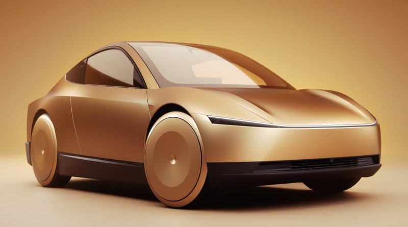 Image of gold Tesla cybercab to support article