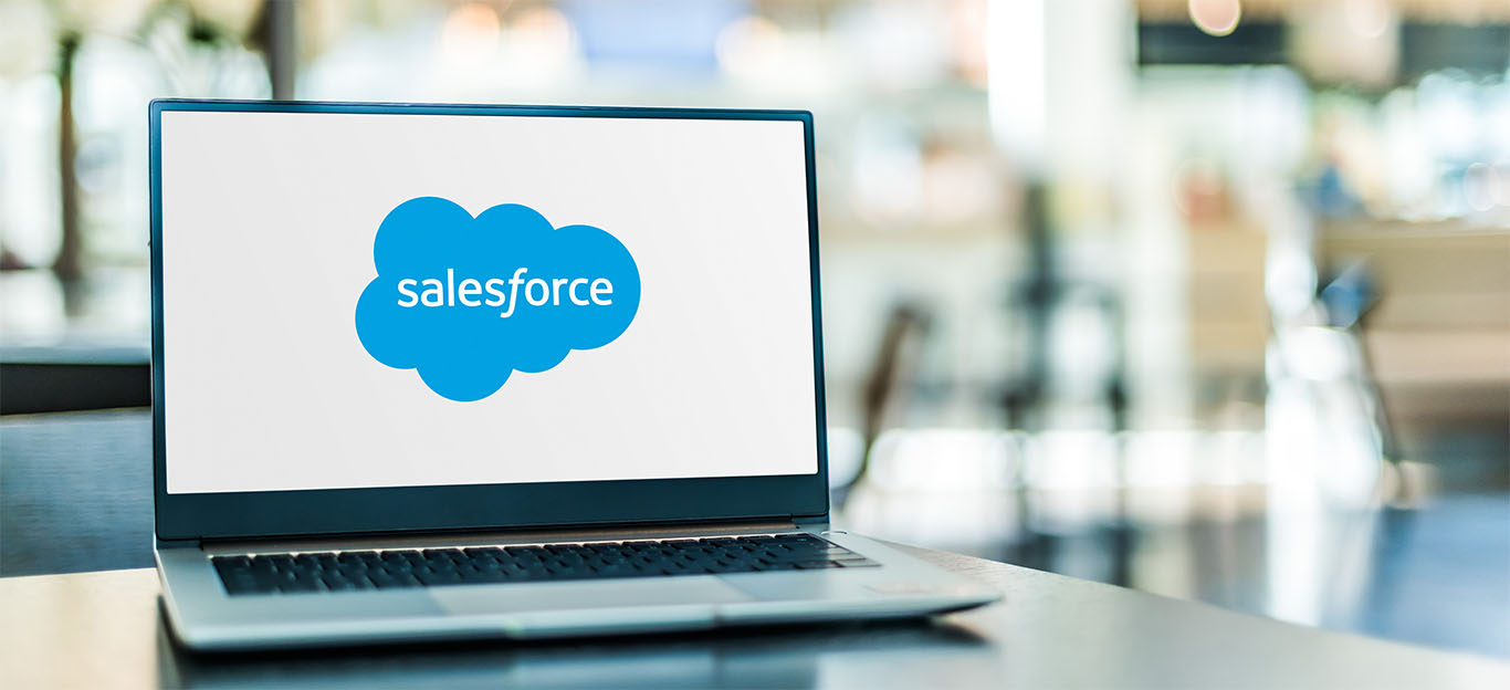 Salesforce Logo on laptop screen