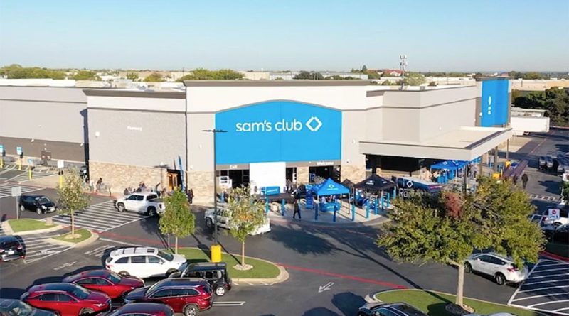 Sam’s Club building with blue sign and large car park