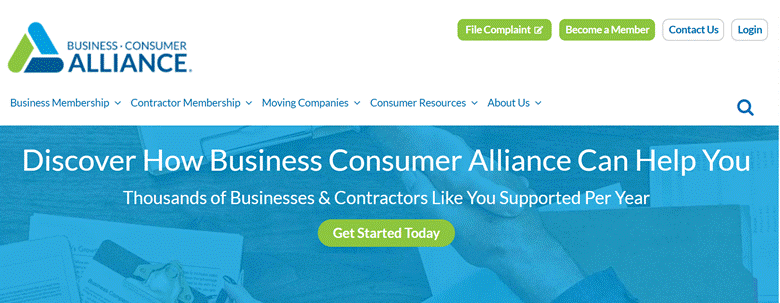 Business Consumer Alliance website